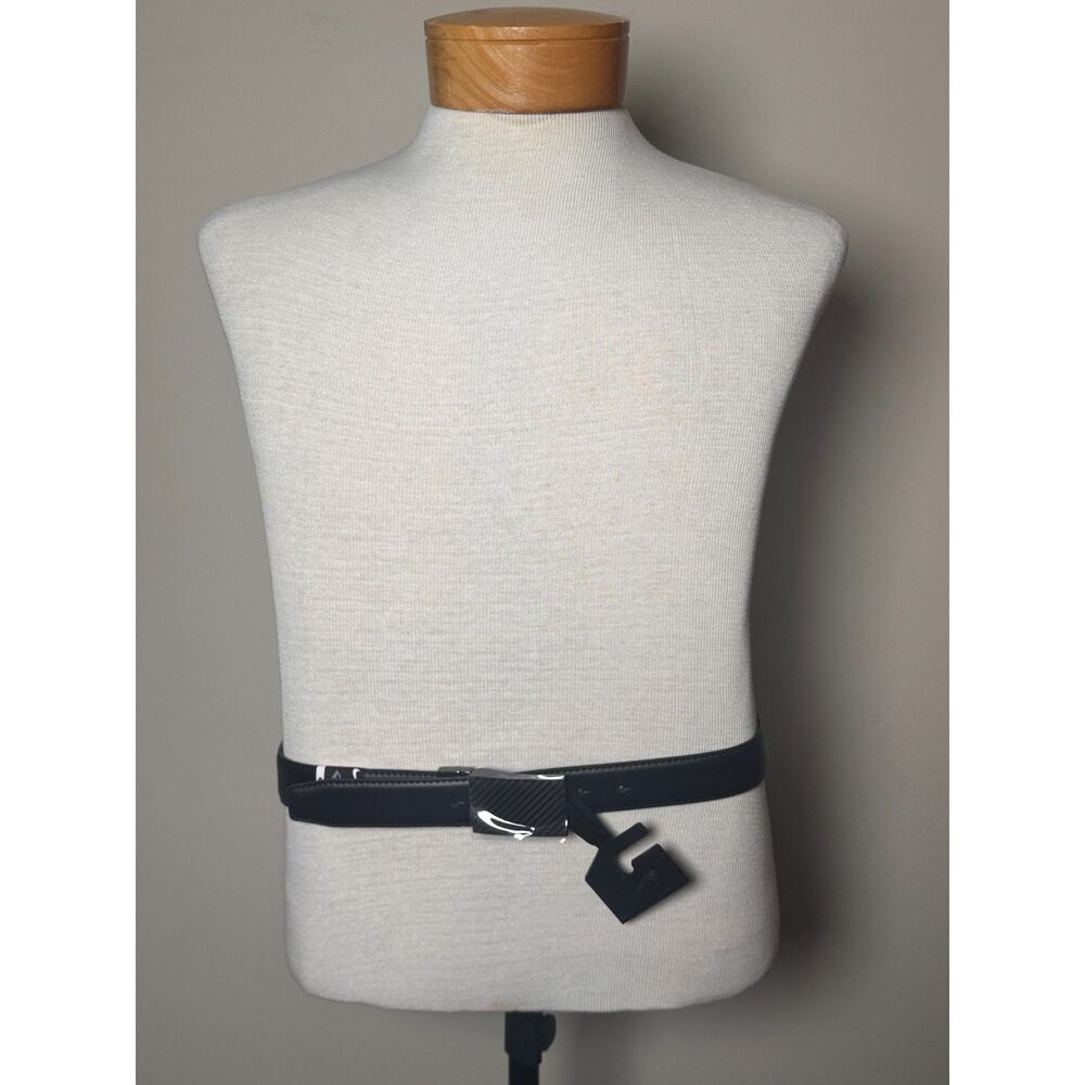 Nike Golf Men 36 Reversible Belt Black Brown Carbon Fiber Plaque Buckle NWT